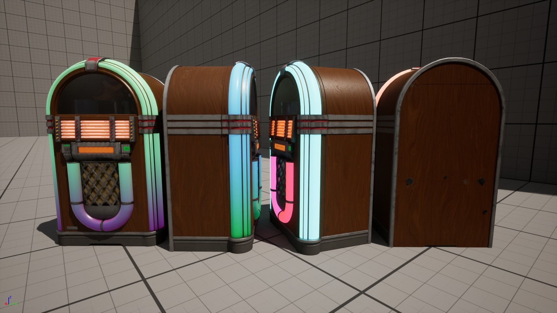 Retro Jukebox Low-poly 3D model_14