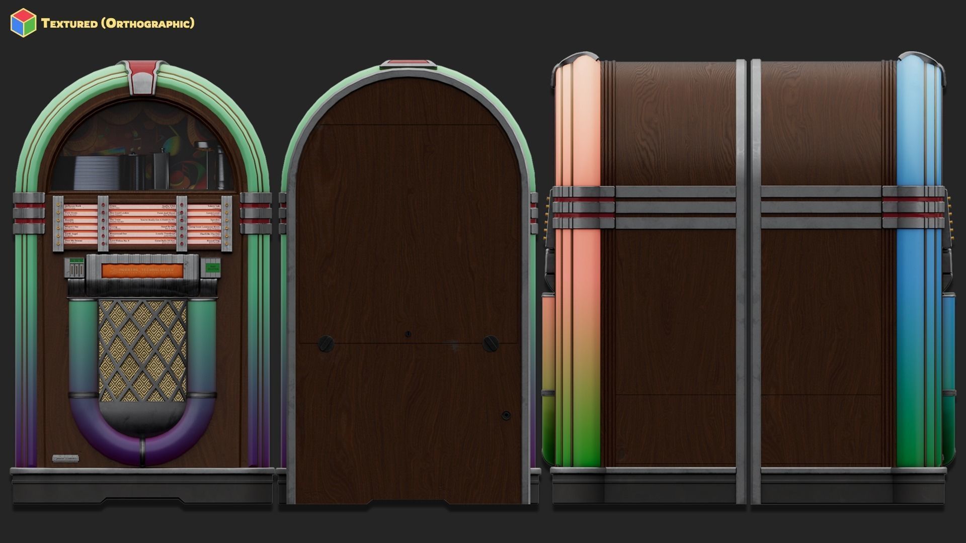 Retro Jukebox Low-poly 3D model_4