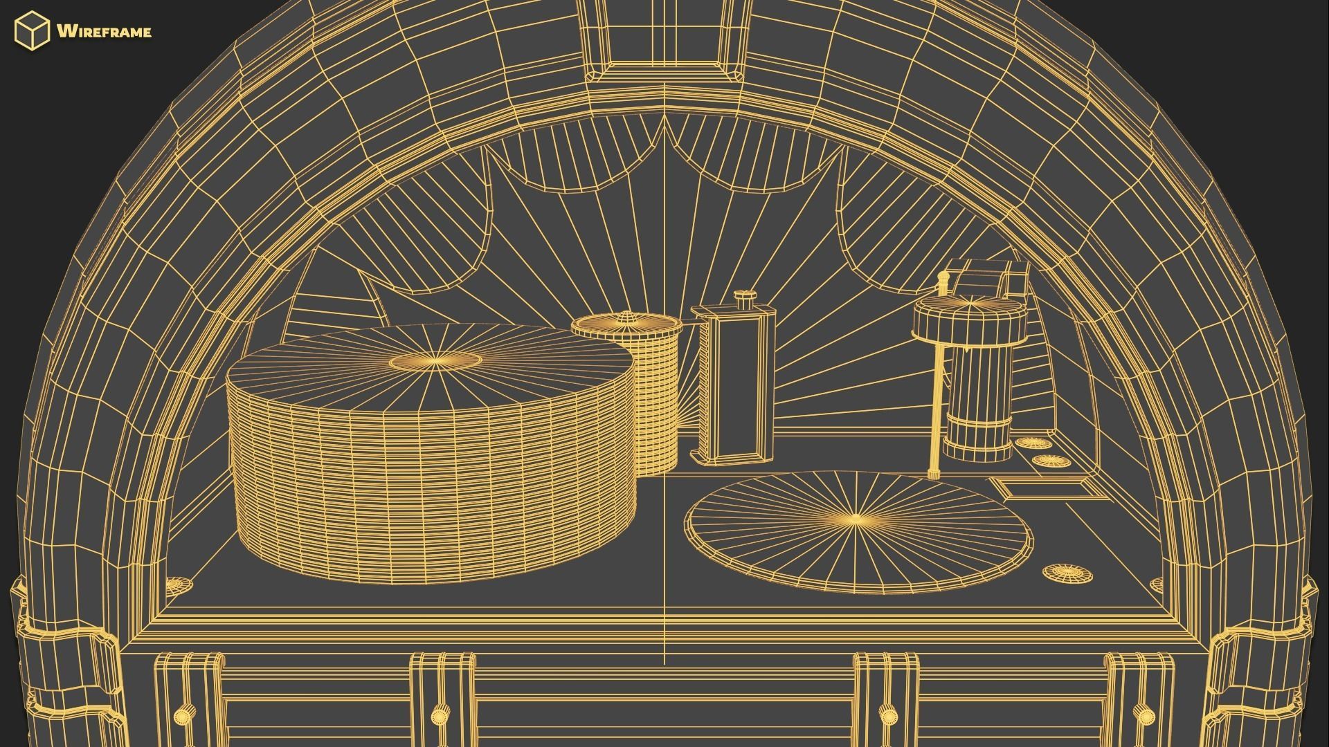 Retro Jukebox Low-poly 3D model_10