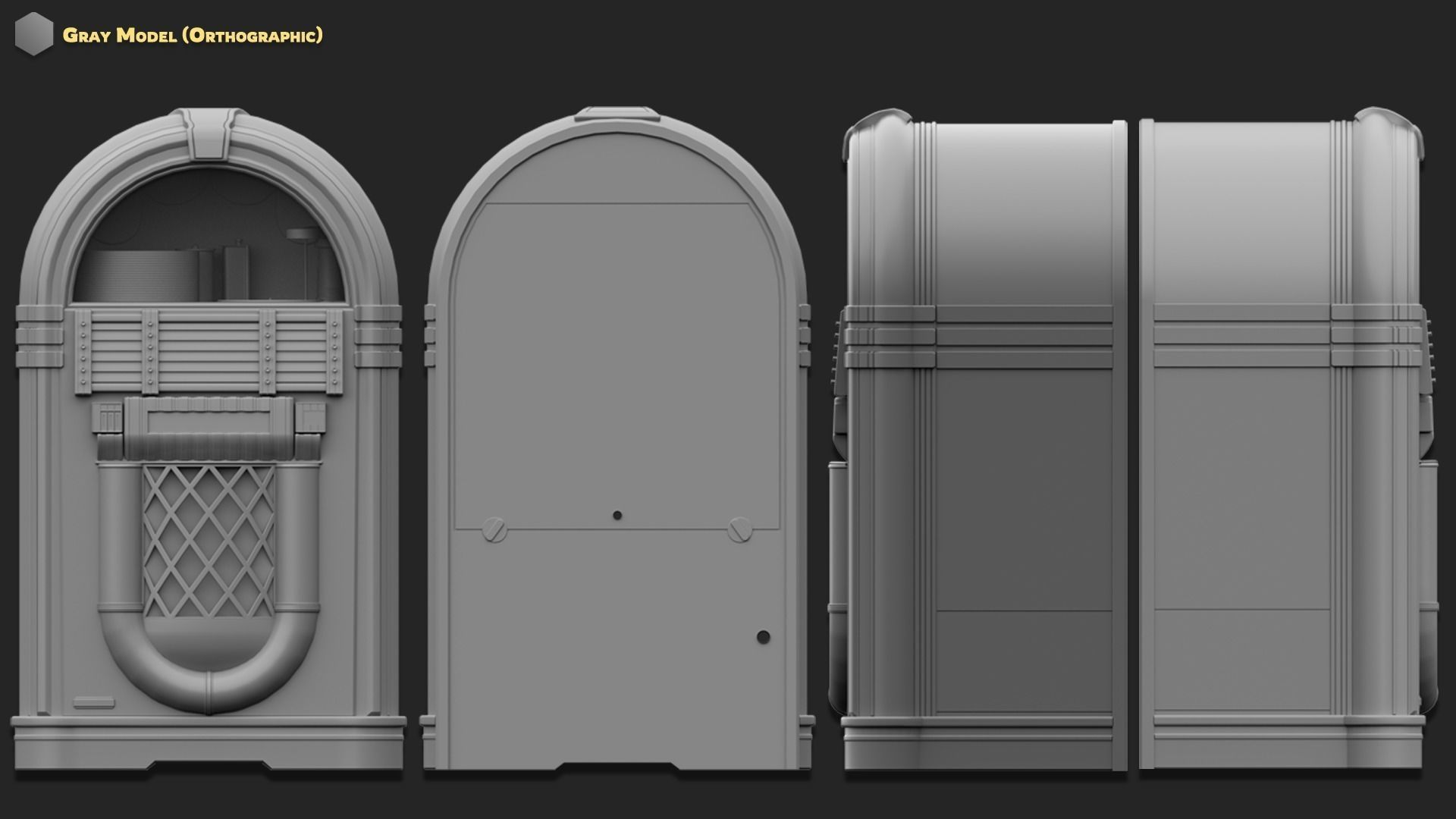 Retro Jukebox Low-poly 3D model_7