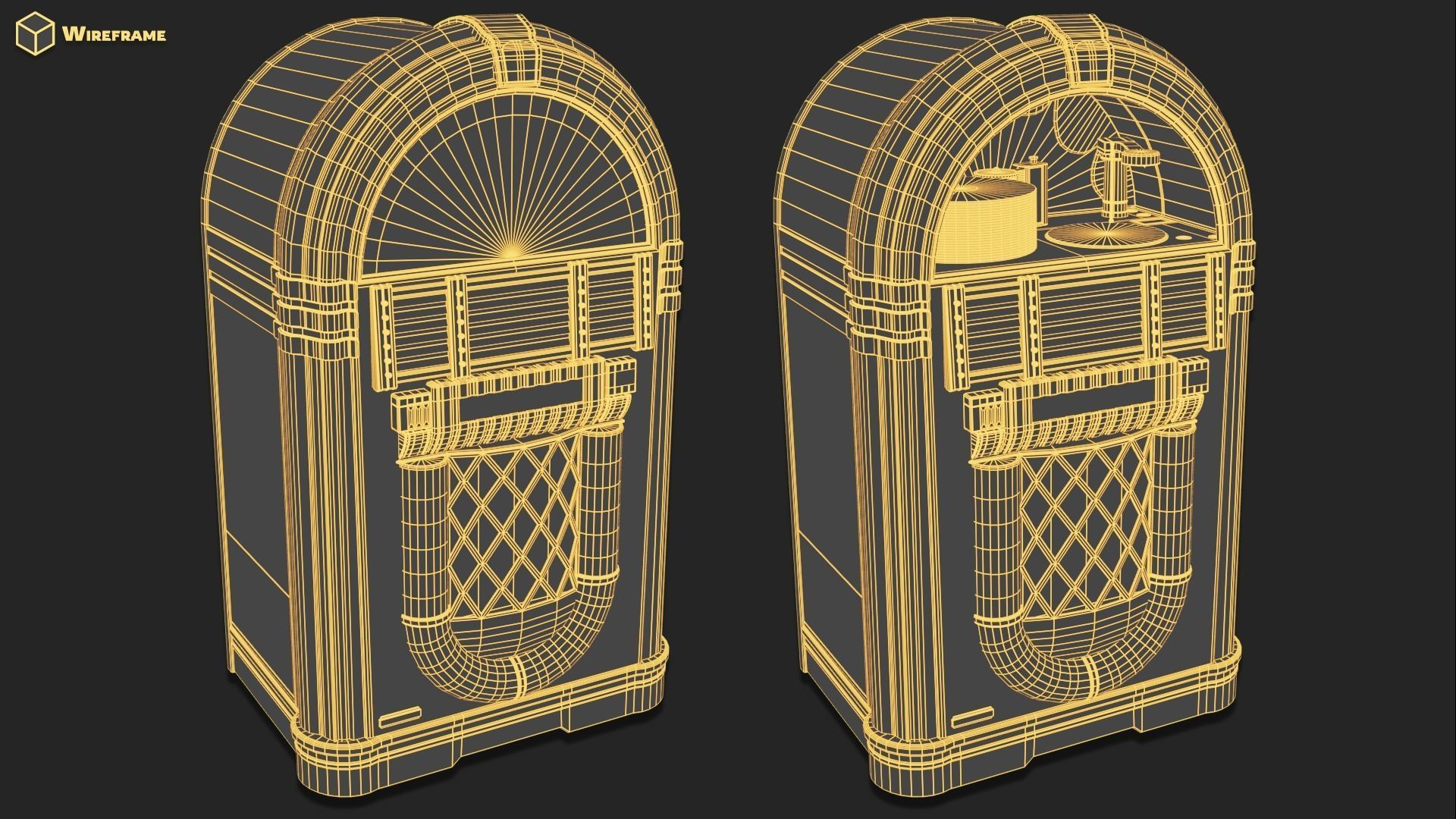 Retro Jukebox Low-poly 3D model_8