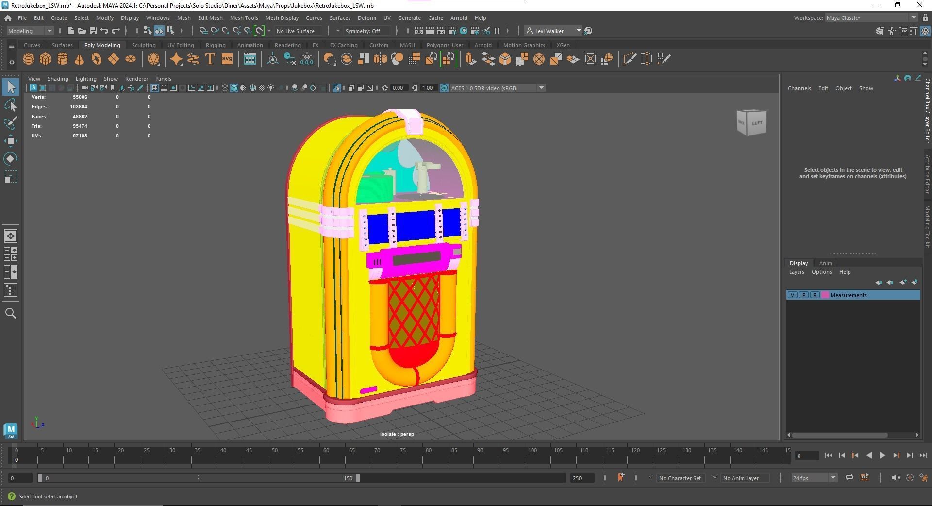 Retro Jukebox Low-poly 3D model_12