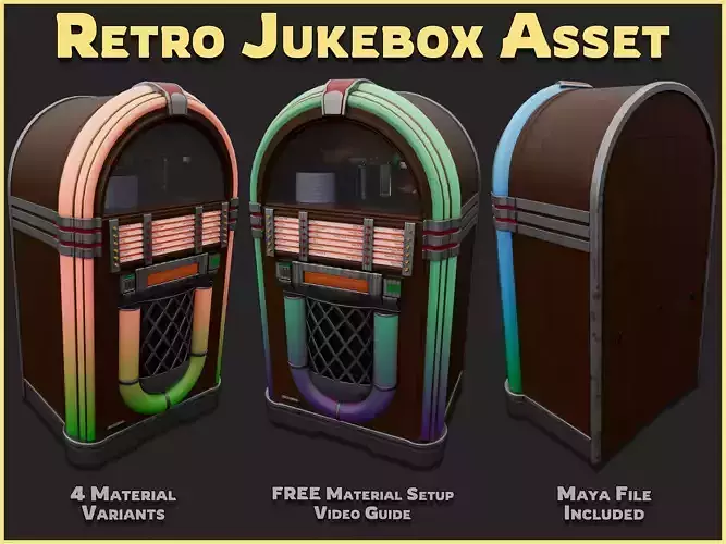 Retro Jukebox Low-poly 3D model
