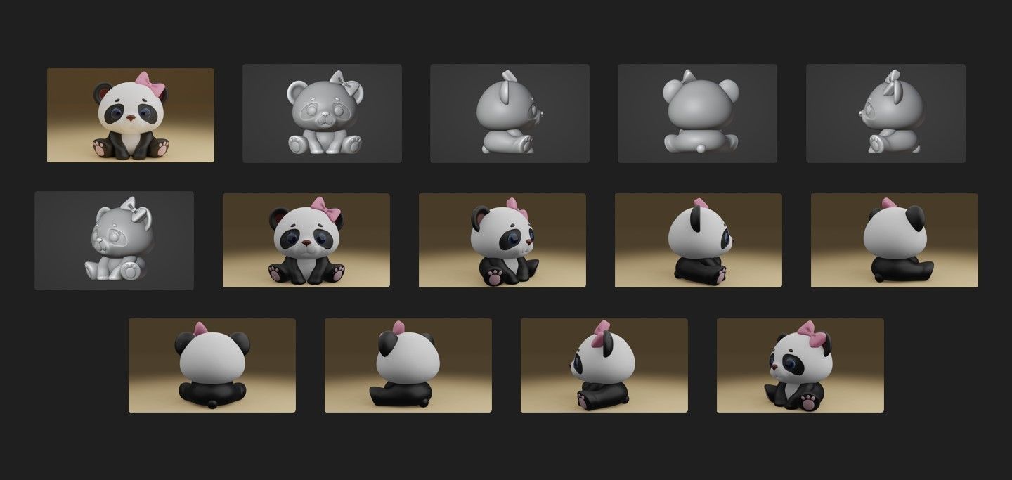 panda bear 3D print model_1