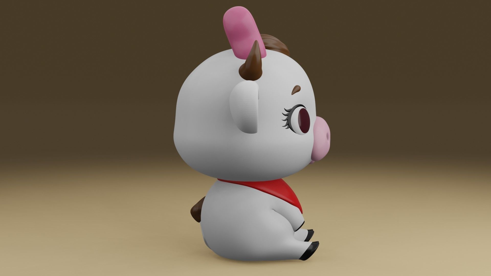cute cow 3D print model_9