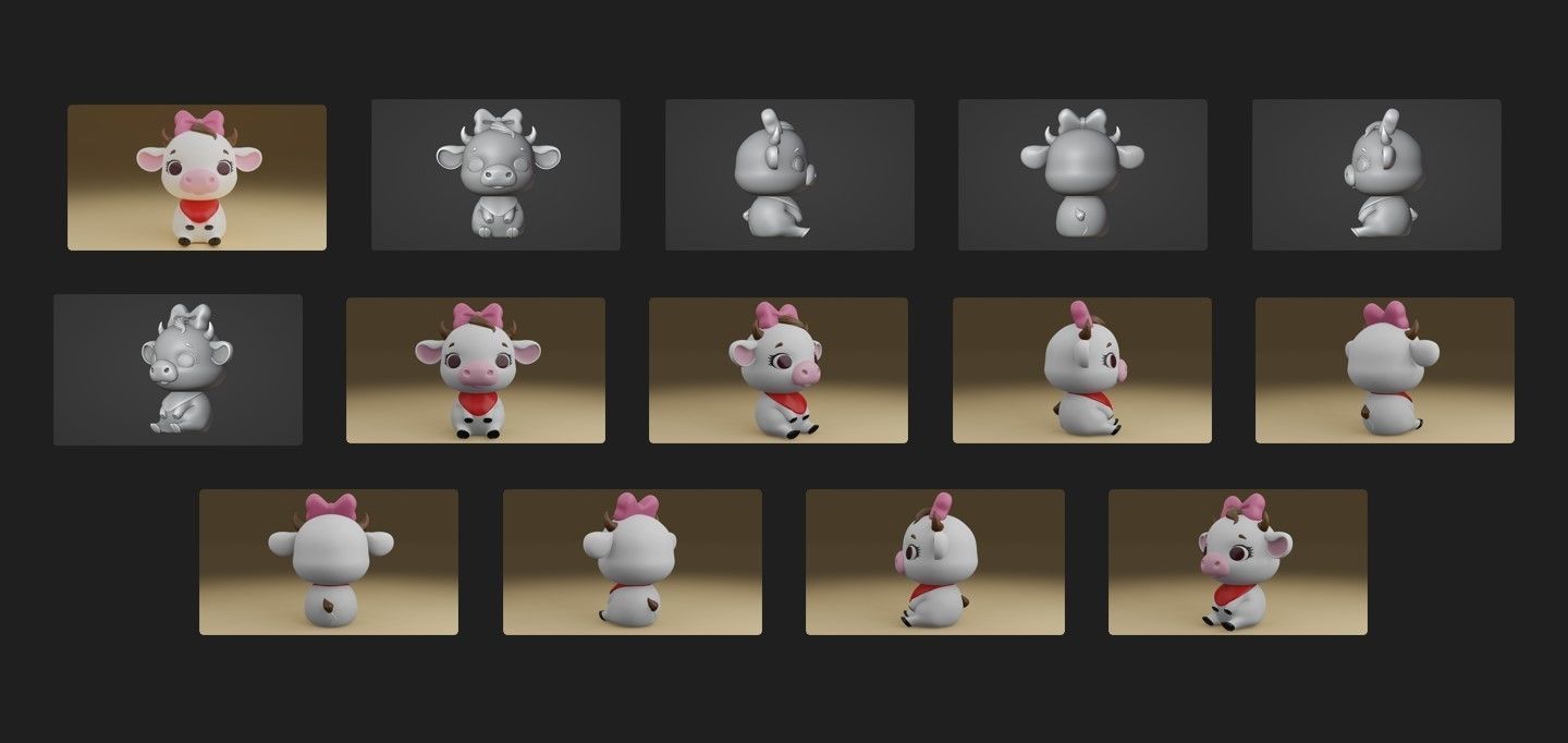 cute cow 3D print model_1