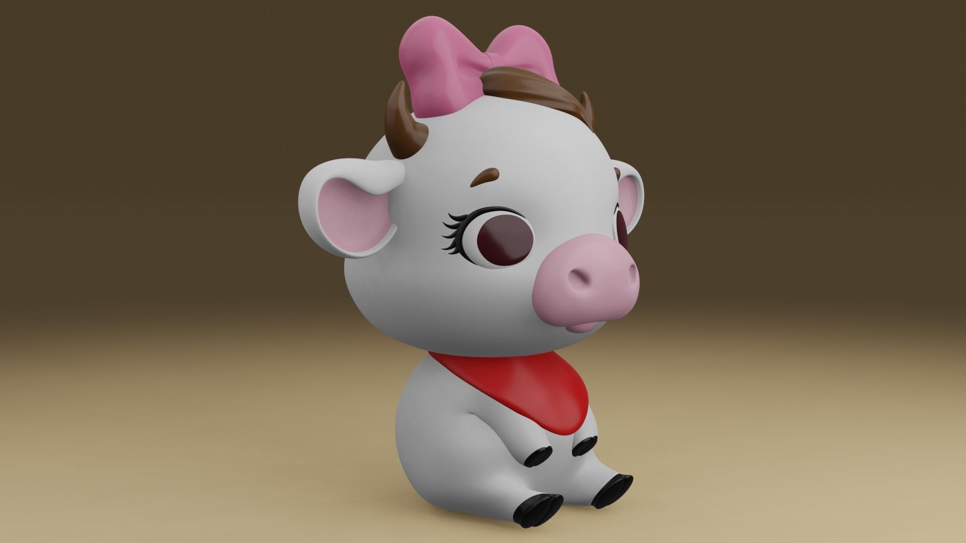 cute cow 3D print model_8