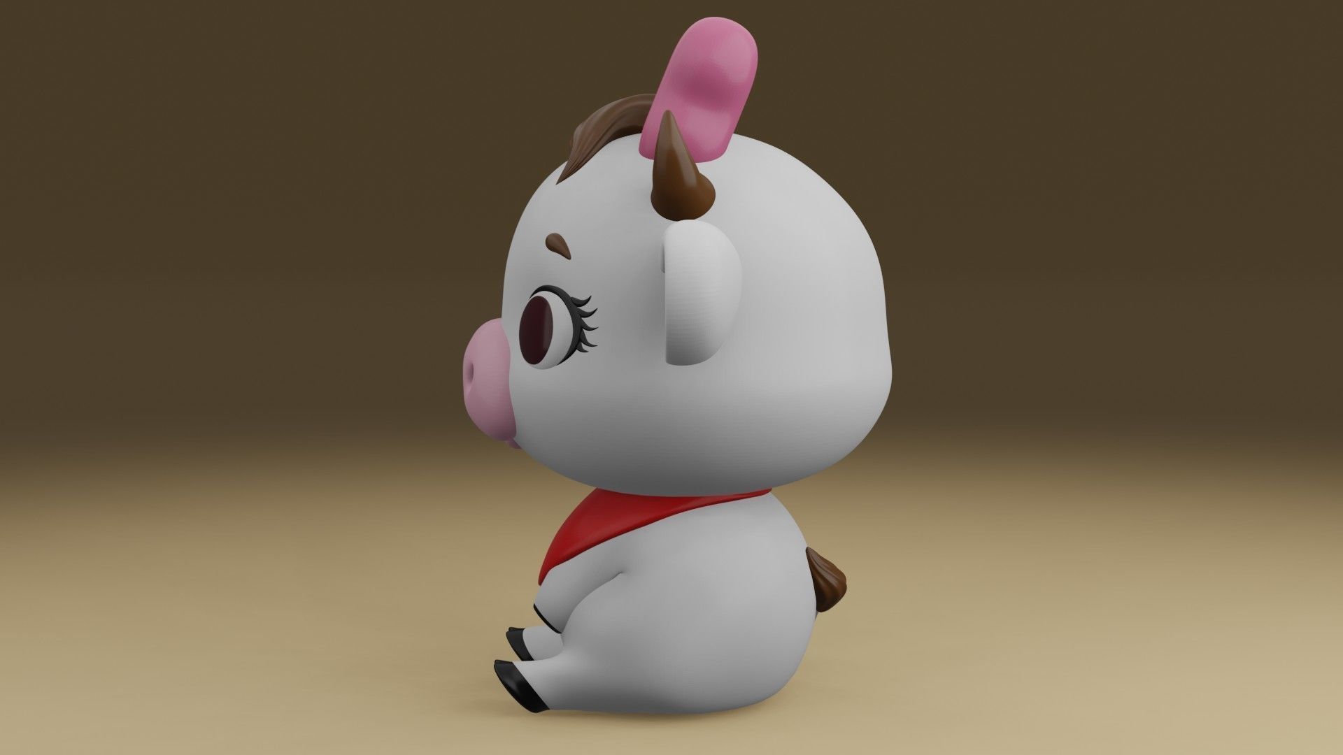 cute cow 3D print model_13