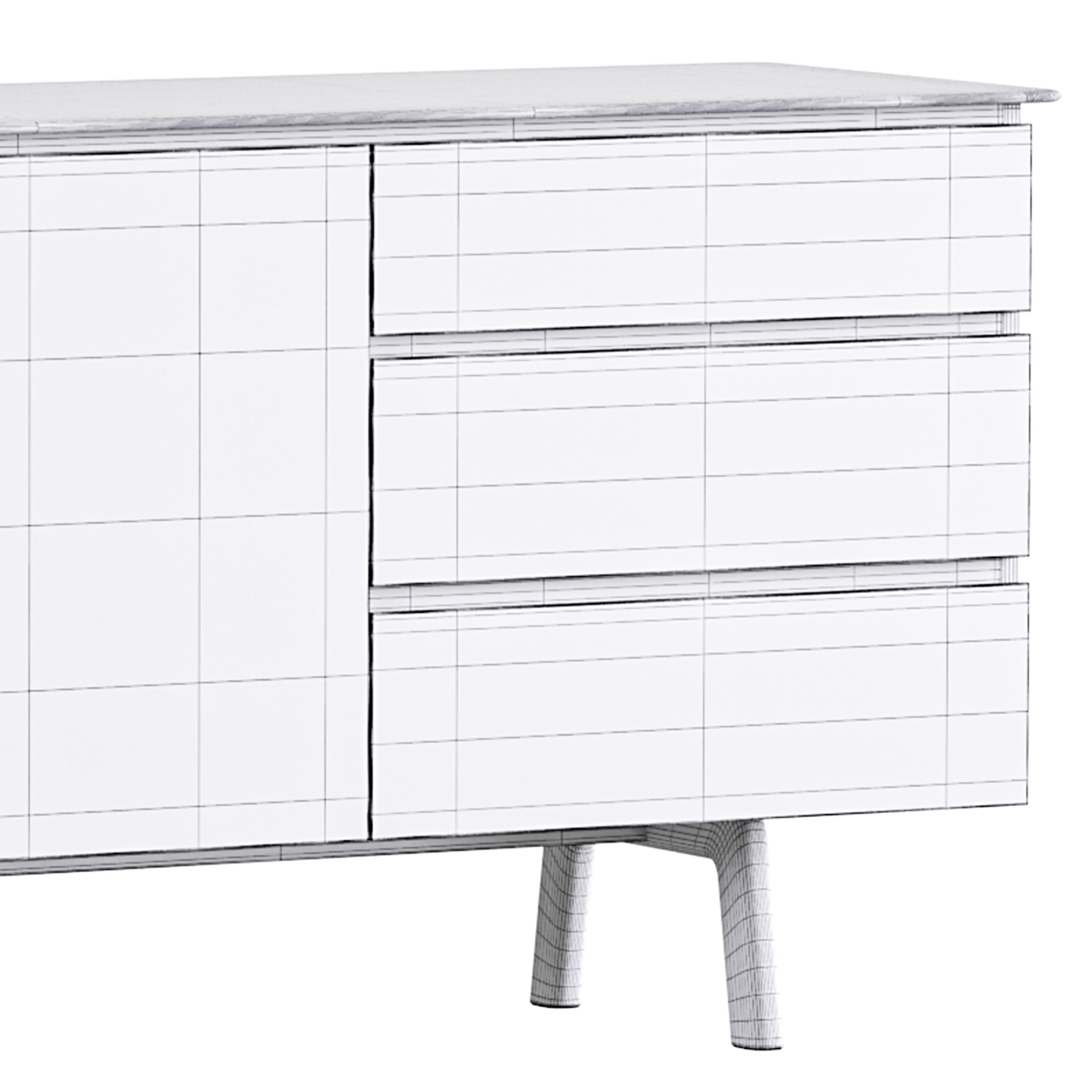 Madison 2 Door 3 Drawer Sideboard in Oak 3D model_15