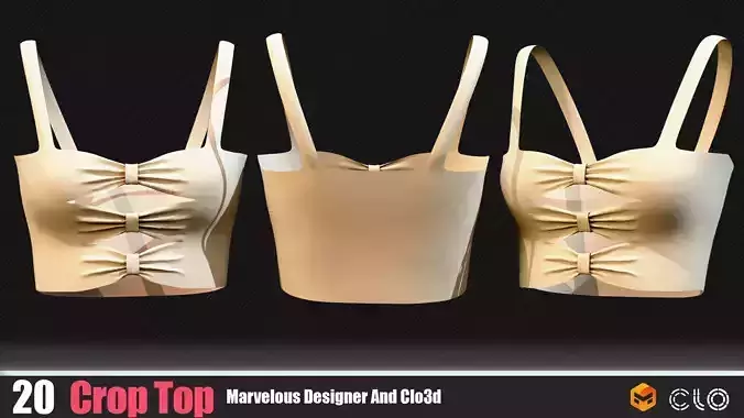 20 Crop Top Women MB And Clo3d Vol 01 