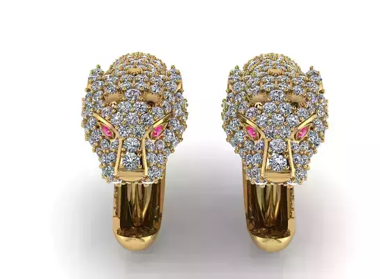 Tiger Diamond Earring