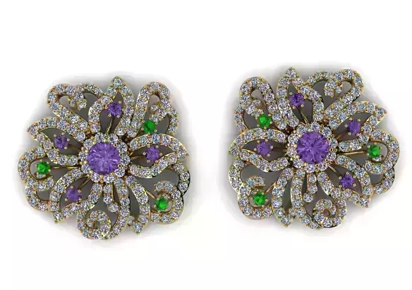 Flower Diamond Earring