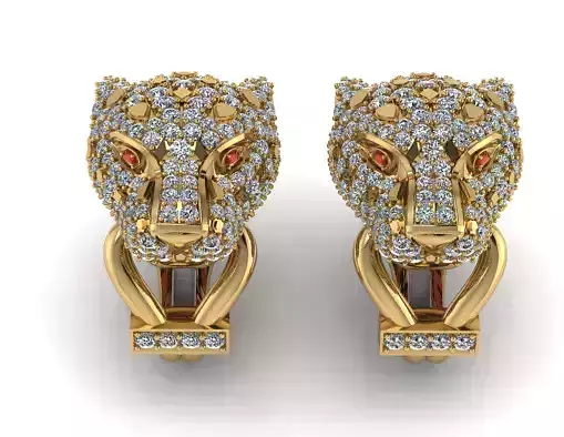 Tiger Diamond Earring
