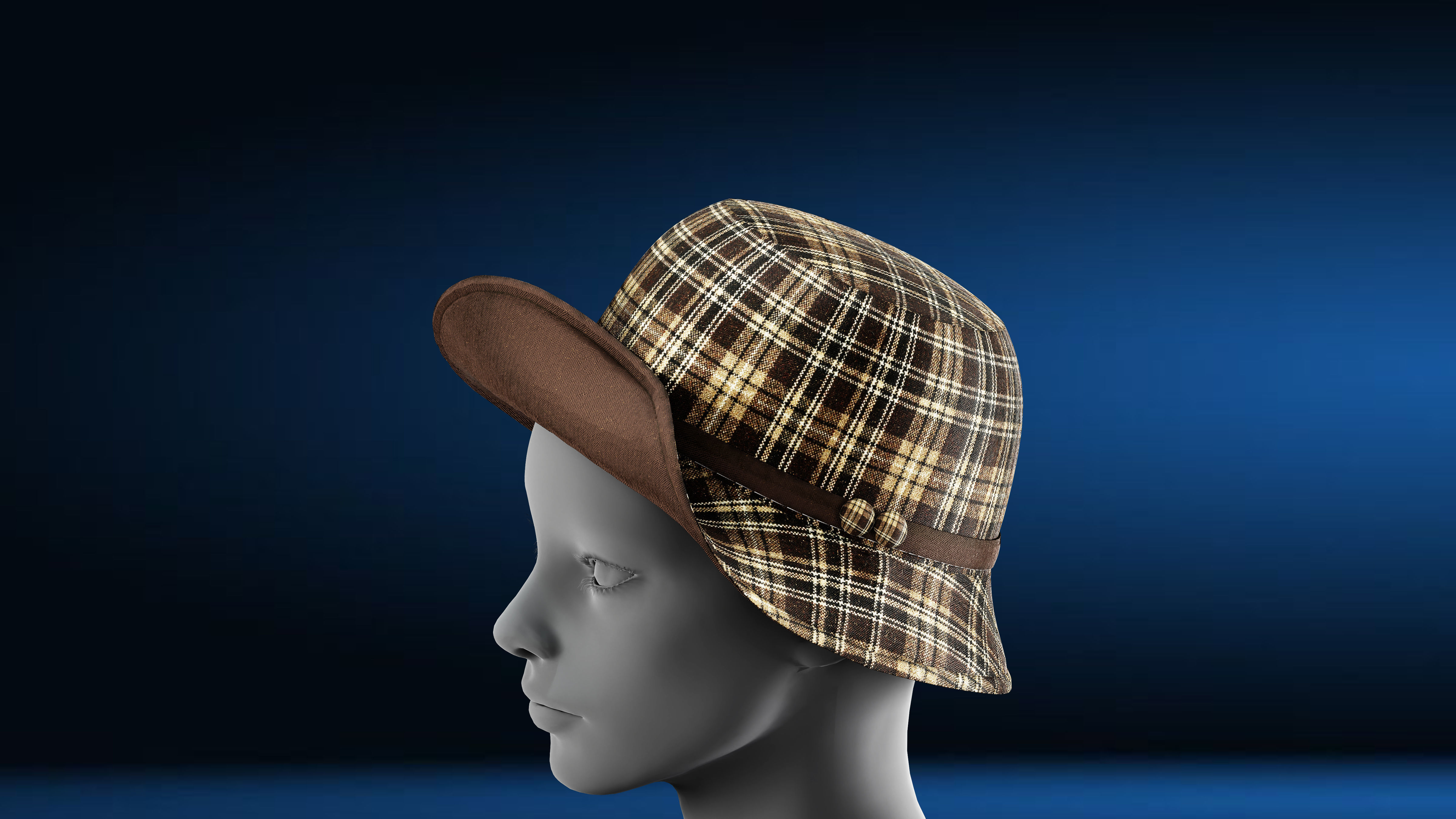 Hat pack Marvelous designer clo3d PBR textures OBJ FBX 3D model_14