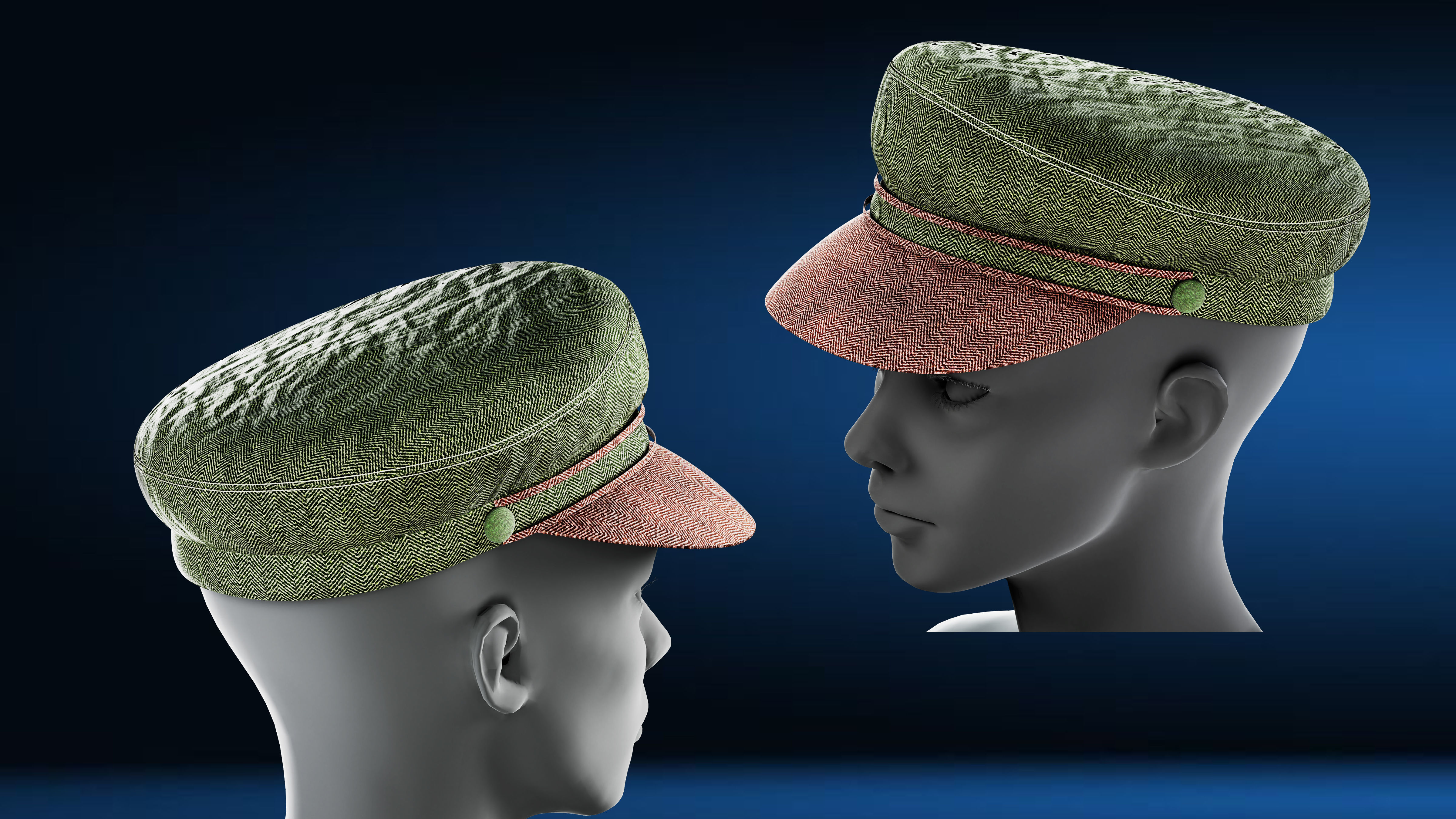 Hat pack Marvelous designer clo3d PBR textures OBJ FBX 3D model_10