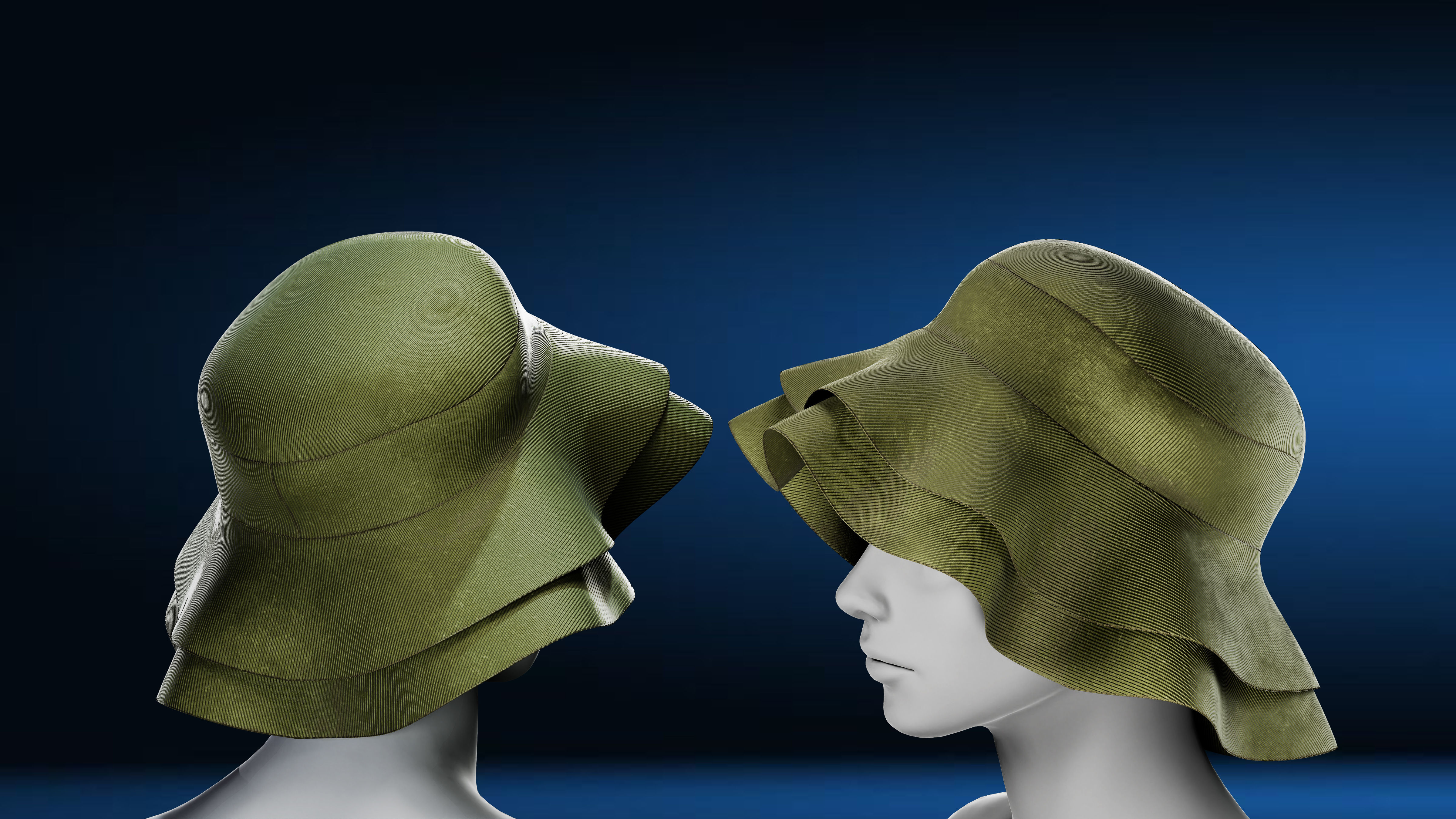 Hat pack Marvelous designer clo3d PBR textures OBJ FBX 3D model_7