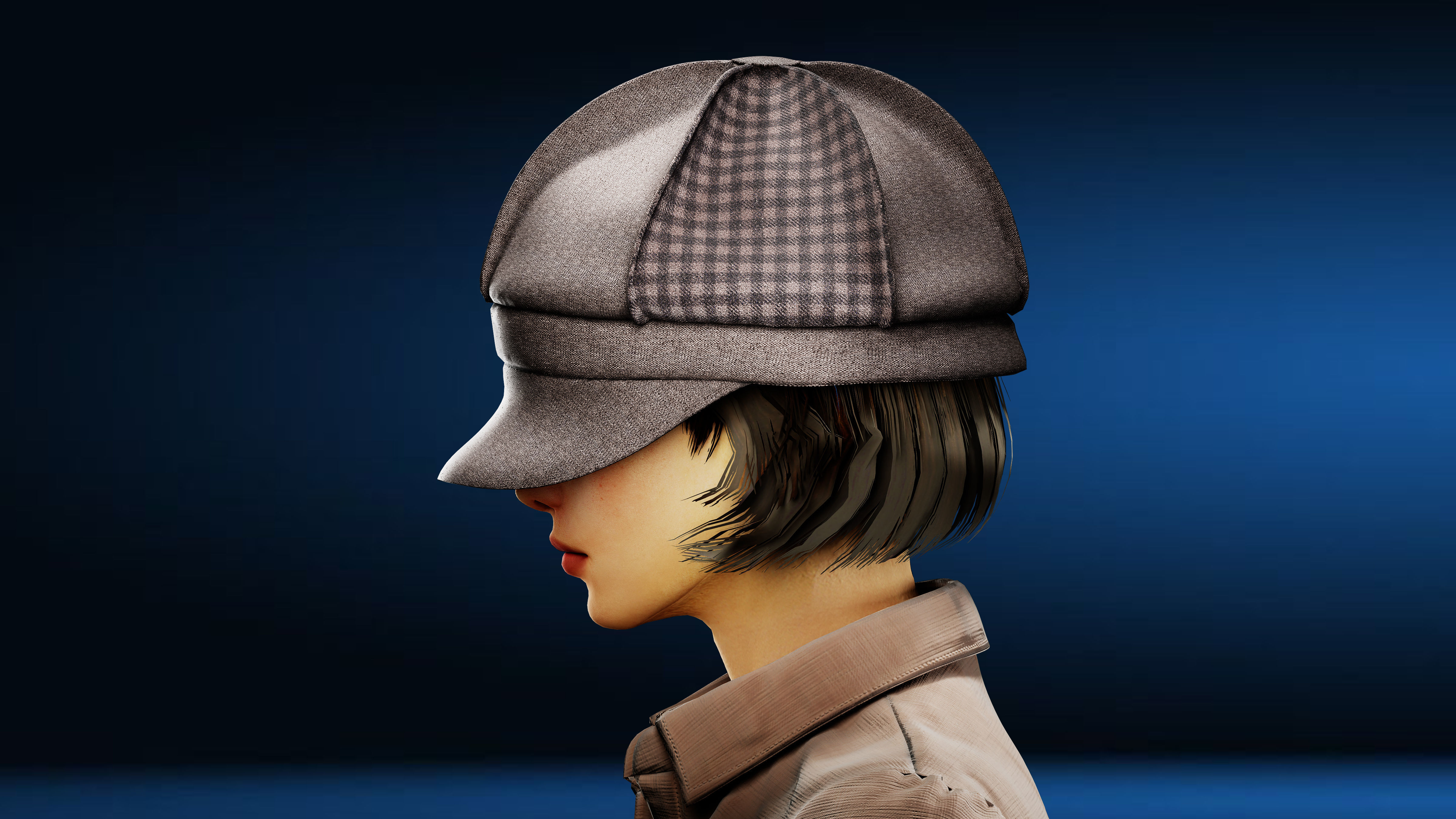 Hat pack Marvelous designer clo3d PBR textures OBJ FBX 3D model_13