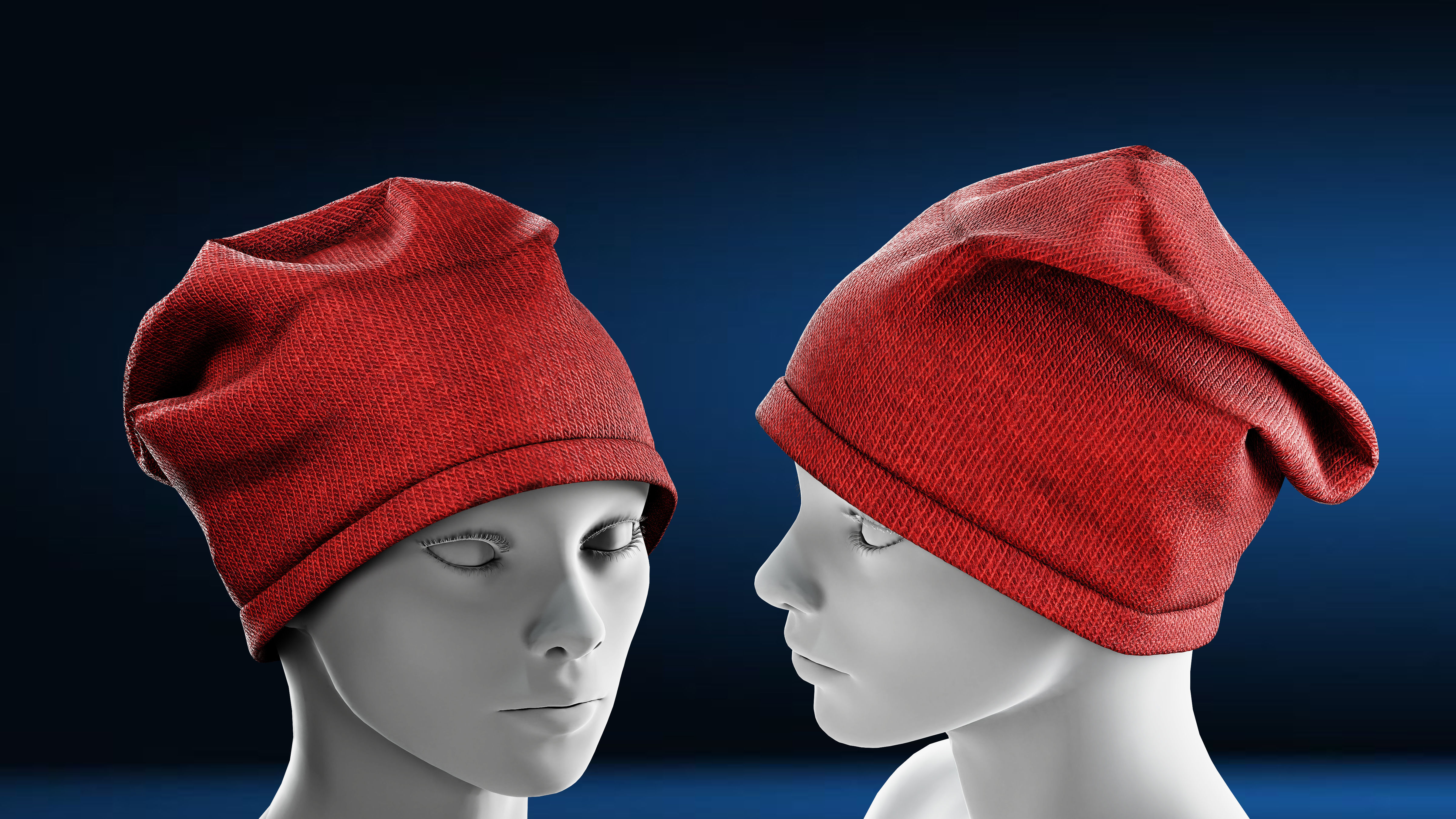 Hat pack Marvelous designer clo3d PBR textures OBJ FBX 3D model_4