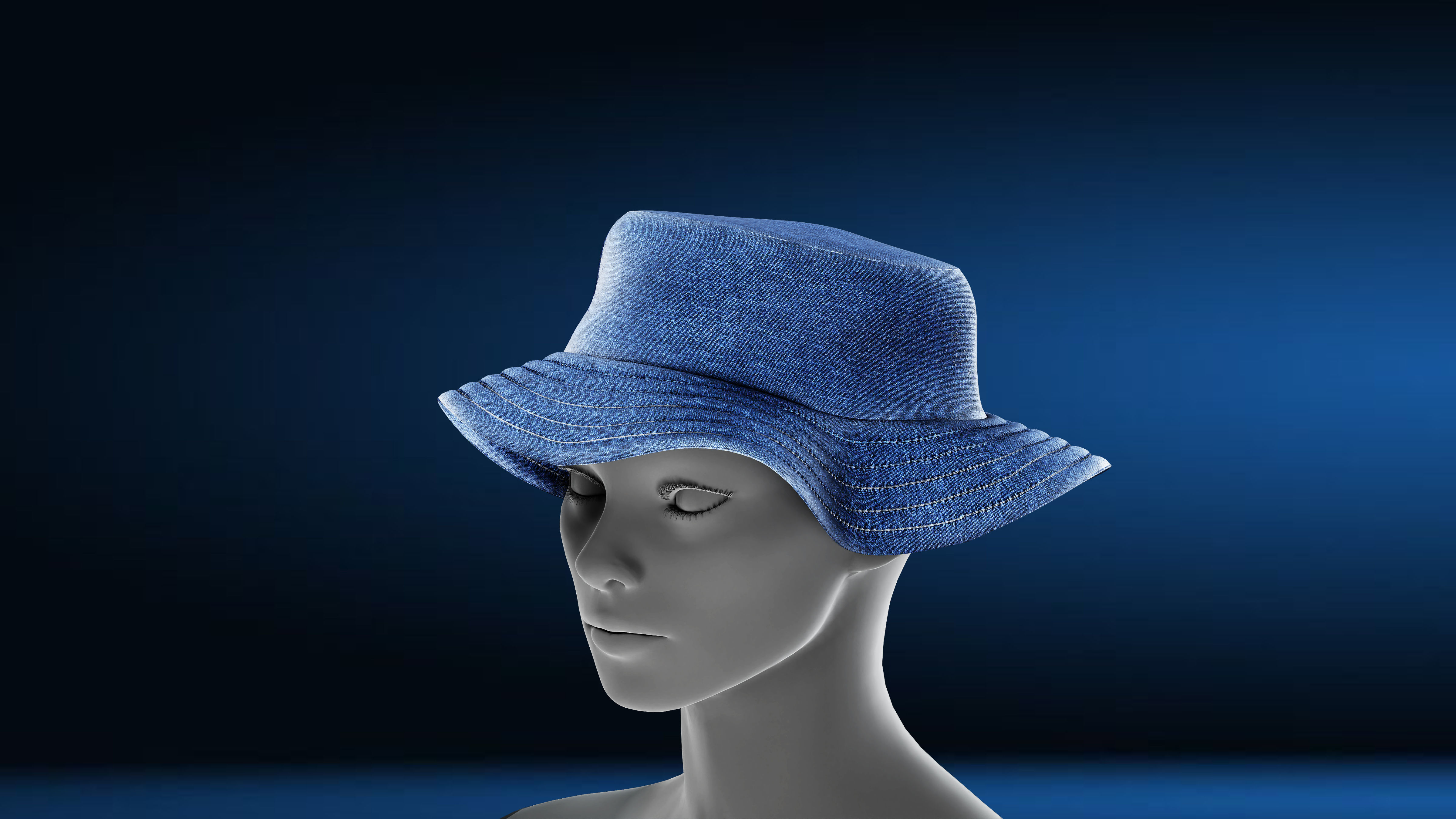 Hat pack Marvelous designer clo3d PBR textures OBJ FBX 3D model_15