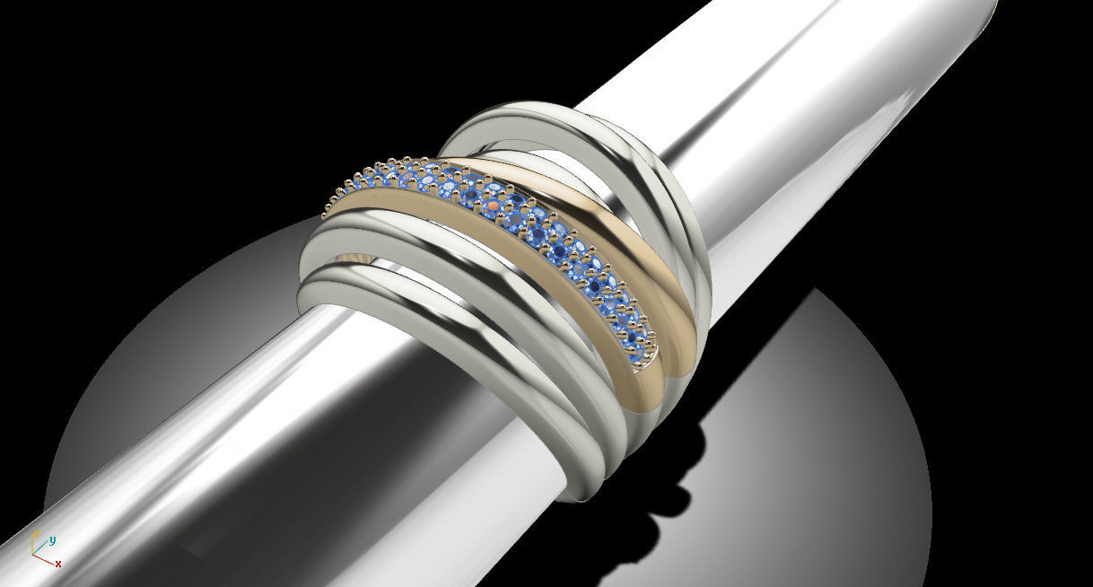 Tow tone ring 3D print model_3