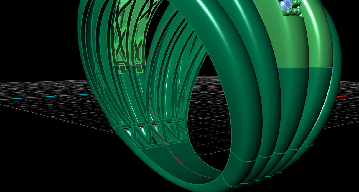 Tow tone ring 3D print model_10