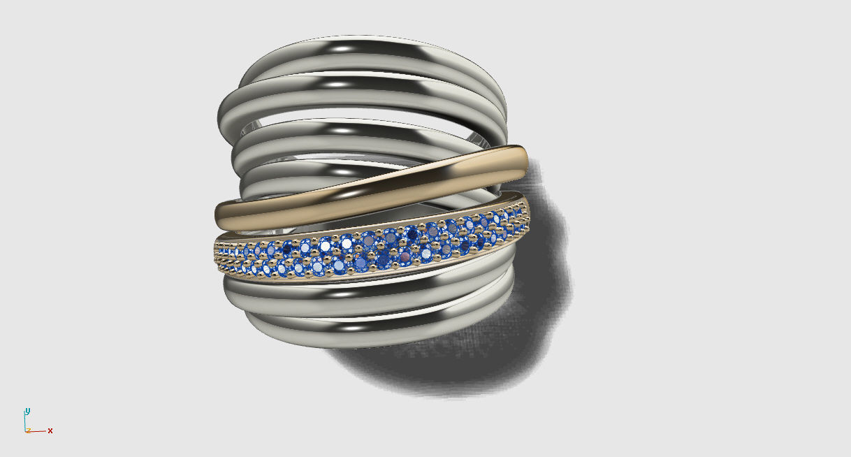 Tow tone ring 3D print model_6