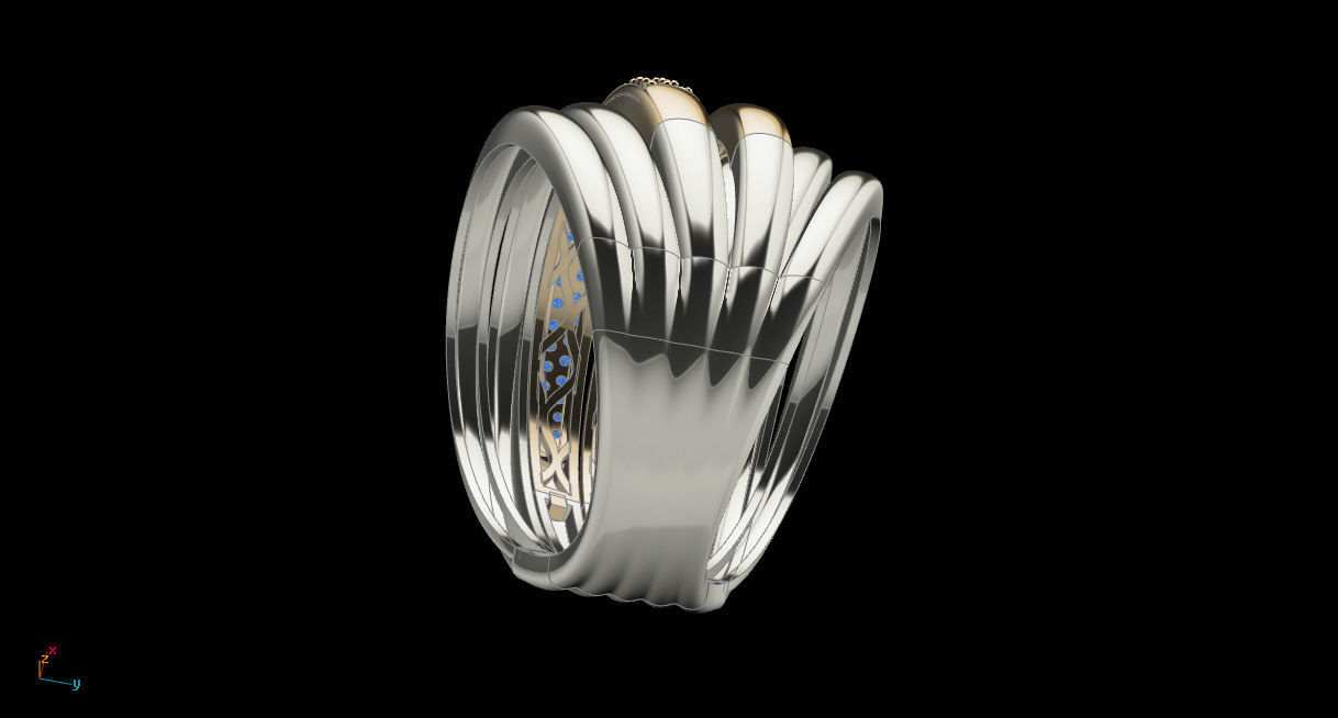 Tow tone ring 3D print model_2