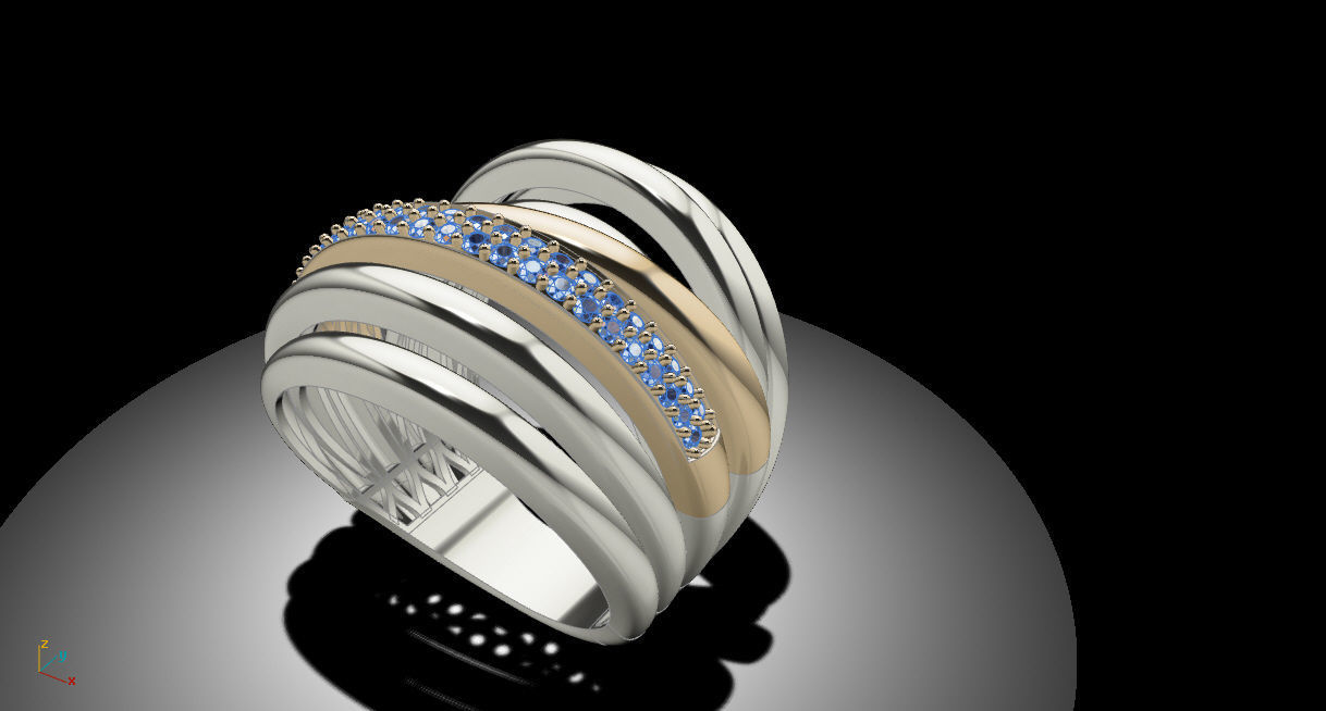 Tow tone ring 3D print model_4