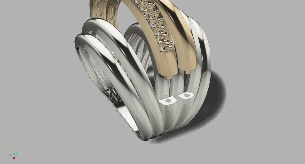 Tow tone ring 3D print model_5