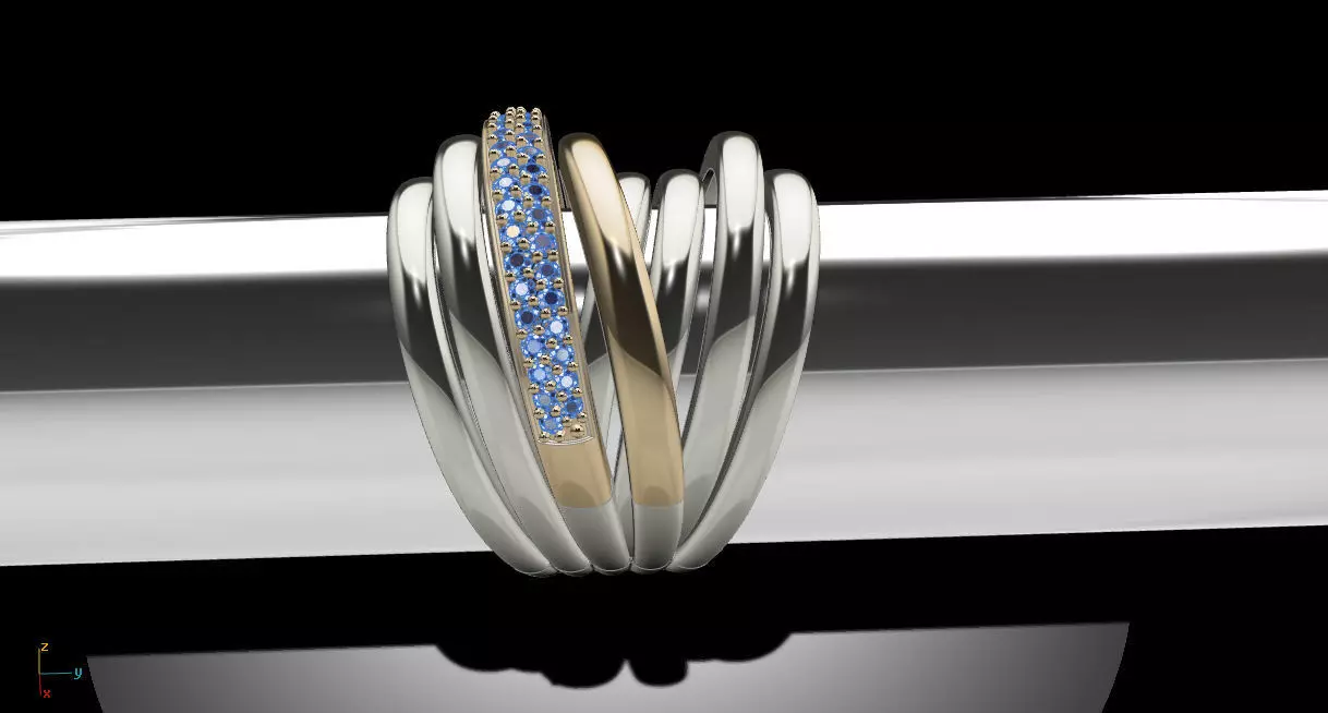 Tow tone ring 3D print model_0