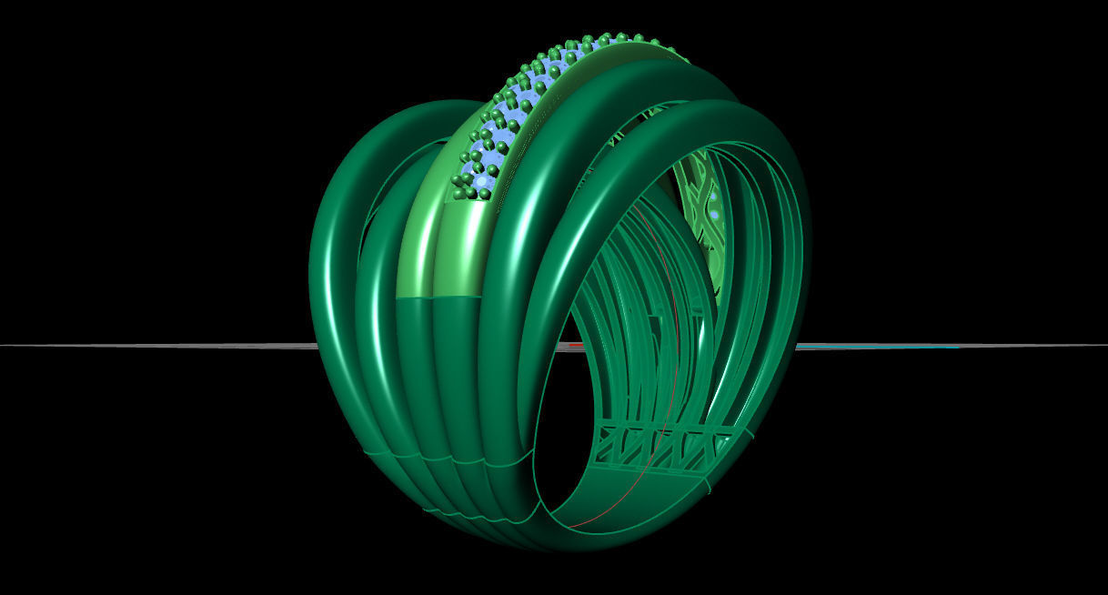 Tow tone ring 3D print model_12