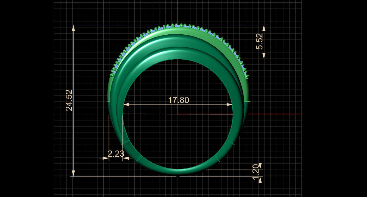 Tow tone ring 3D print model_18