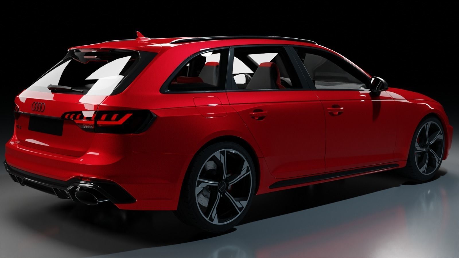 Audi RS4 Avant Low-poly 3D model_3