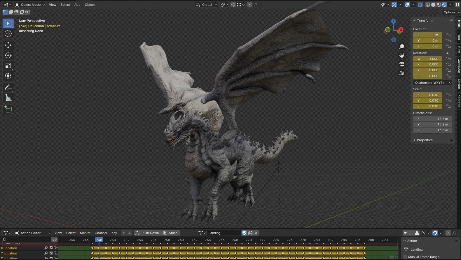 Ancient Dragon - Artifact Guardian Low-poly 3D model_10