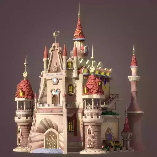 Cartoon Castle Free low-poly 3D model