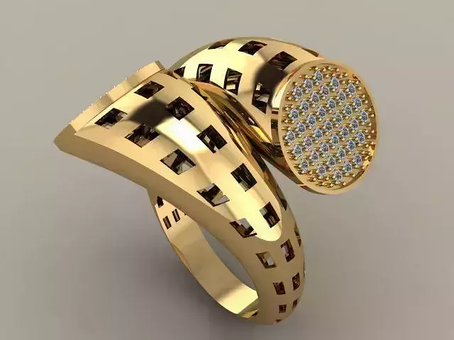 Ring bull Diamond gold