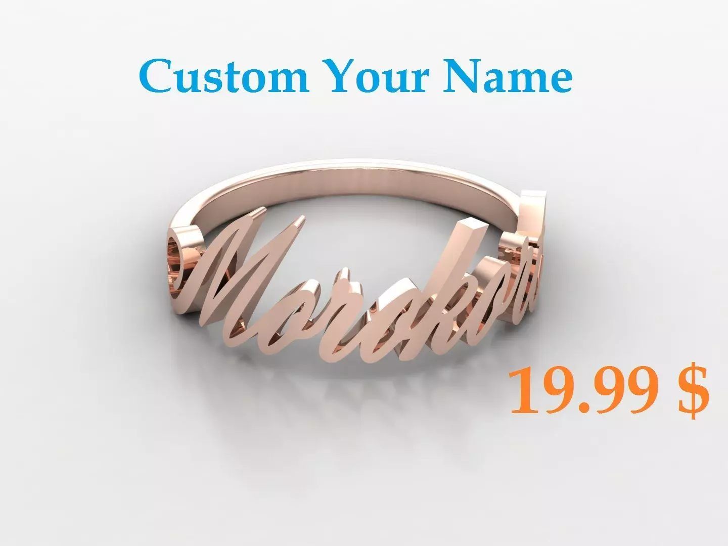 Custom Your Name Ring only 20 dollar Free 3D print model