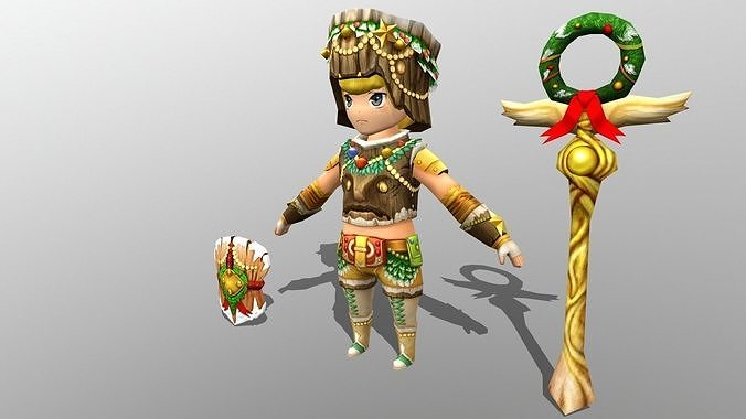 Woodworker Female V4 Low-poly 3D model