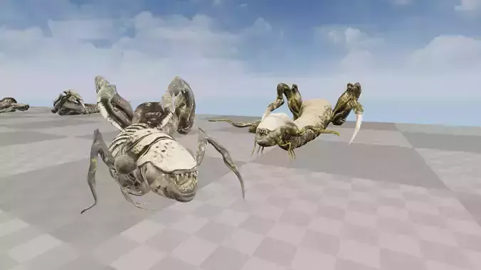 3D game-ready animated model caterpillar multipede Worm 2 Low-poly 3D model