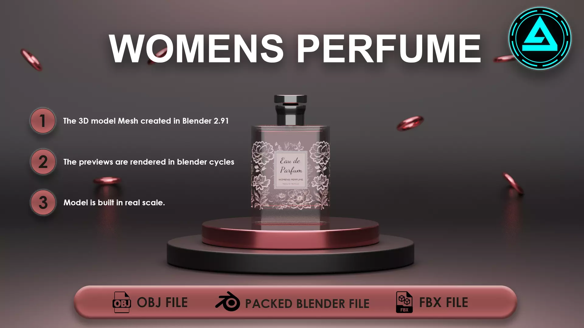 Perfume Low-poly 3D model_0