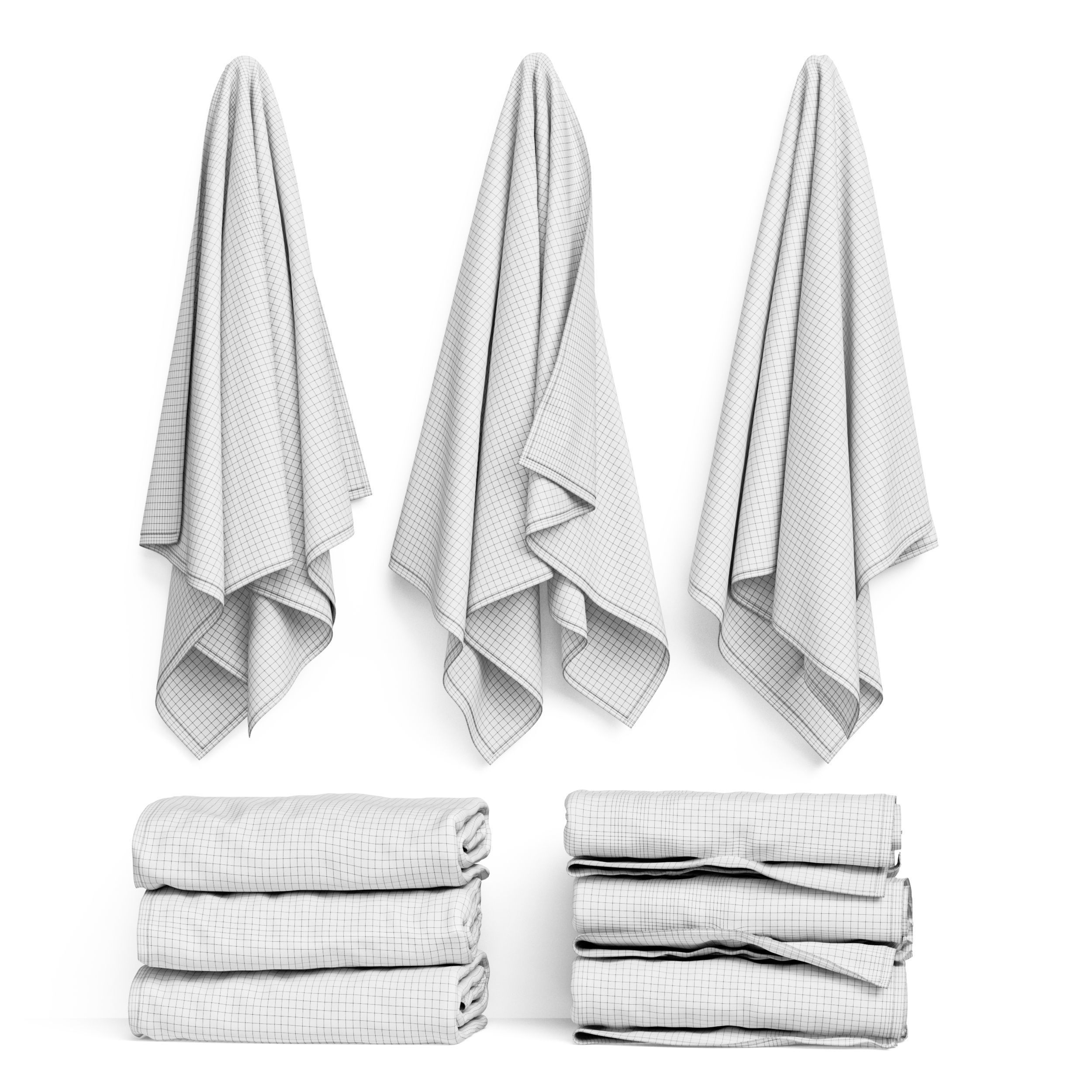 Sedona Reversible Bath Towel Set 3D model_4