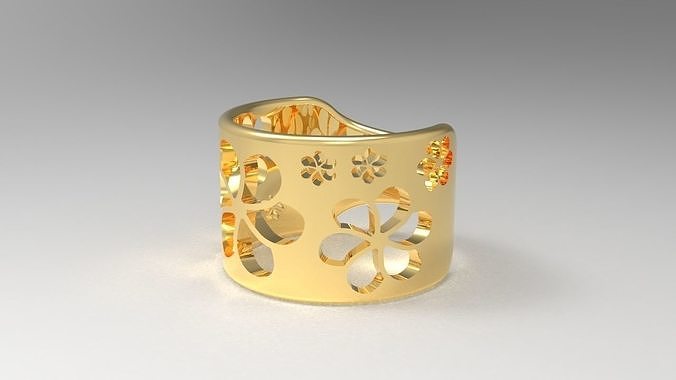 flower ring 3D print model