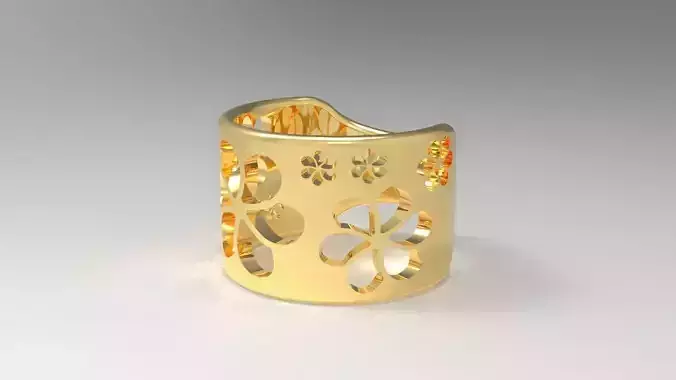 flower ring 3D print model