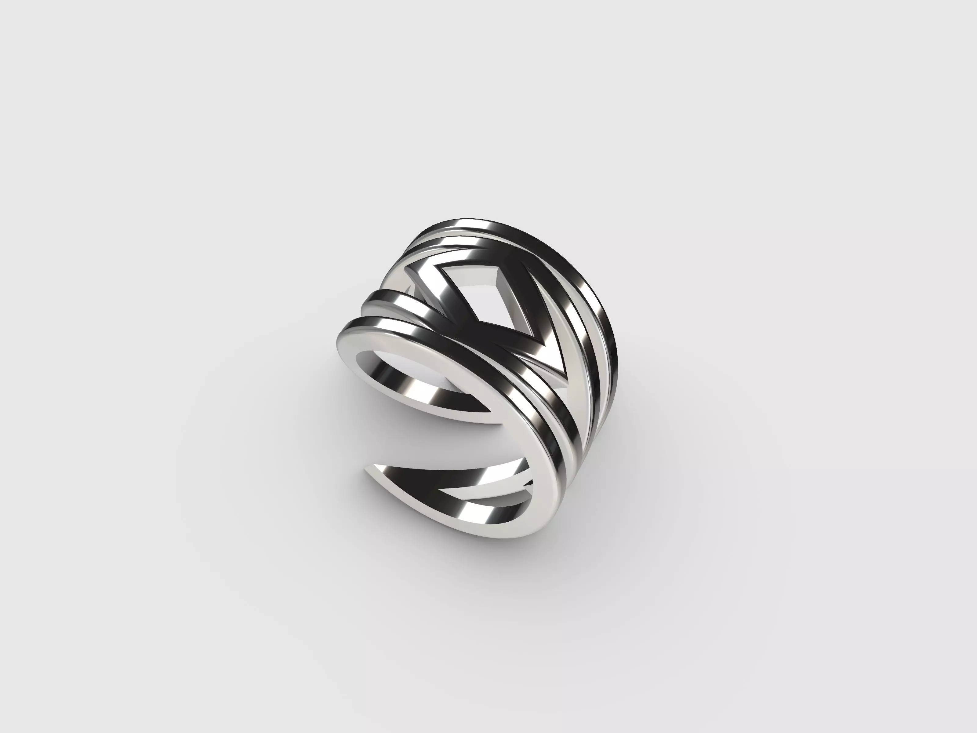 Silver ring for women 3D print model_0