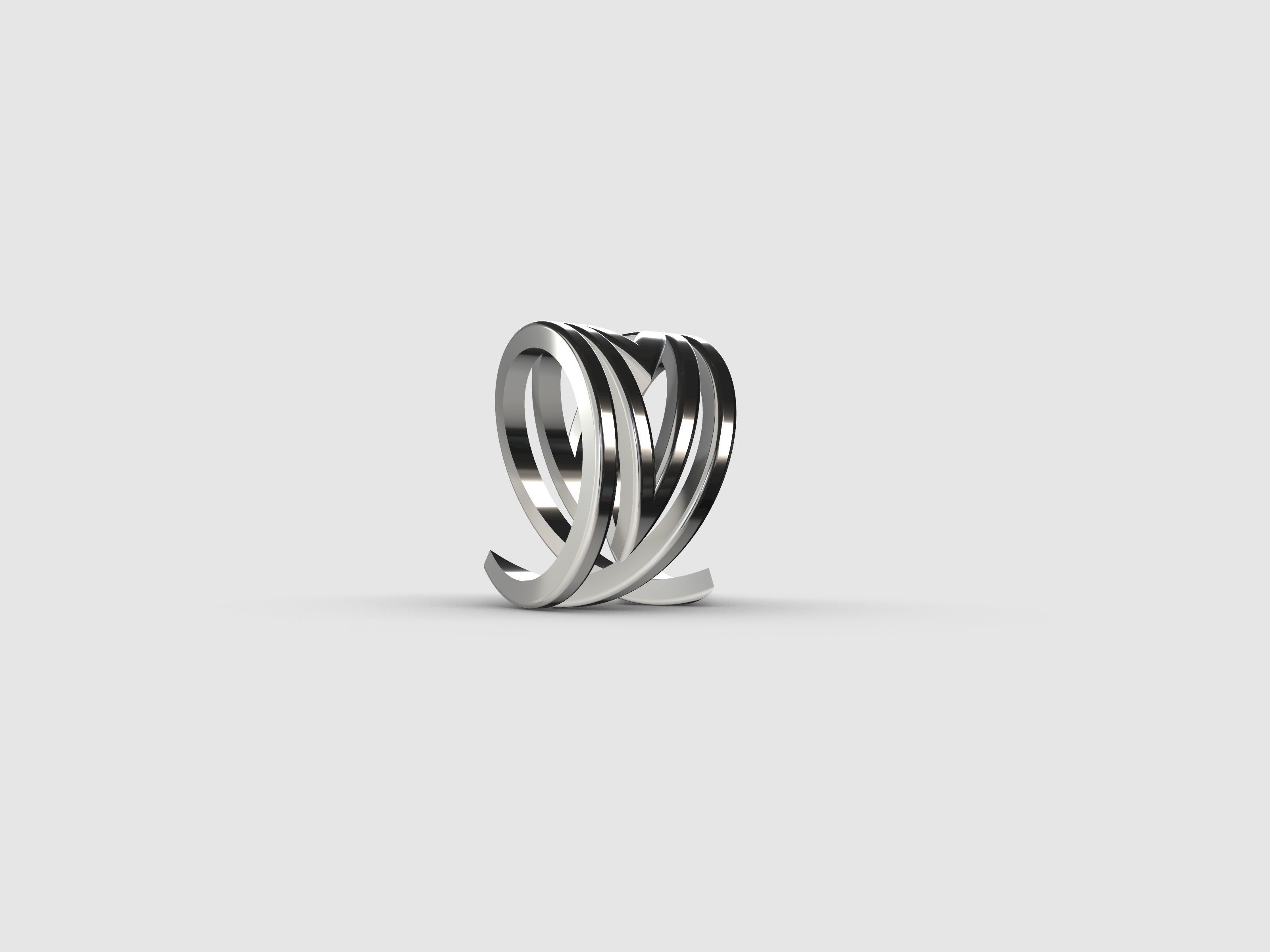 Silver ring for women 3D print model_6