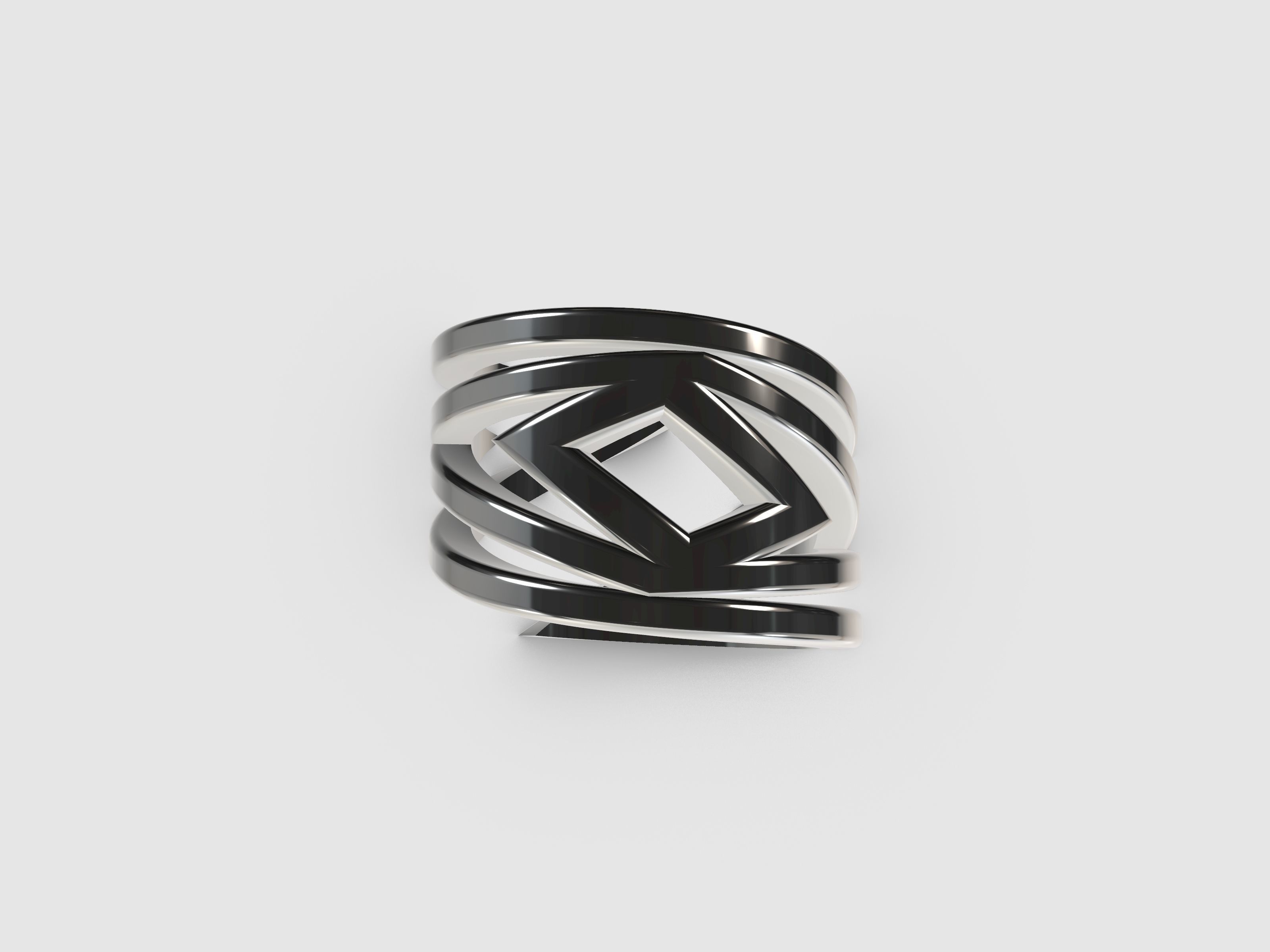 Silver ring for women 3D print model_2