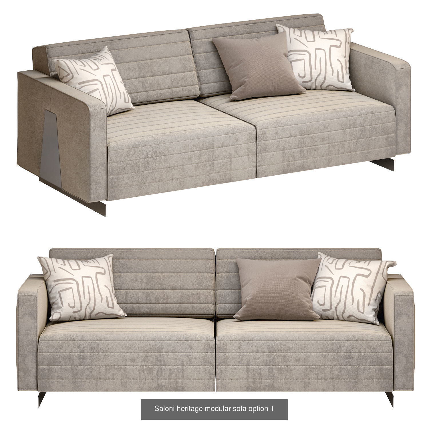 Saloni heritage modular sofa 2 and 3 seats 3D Model Collection_2