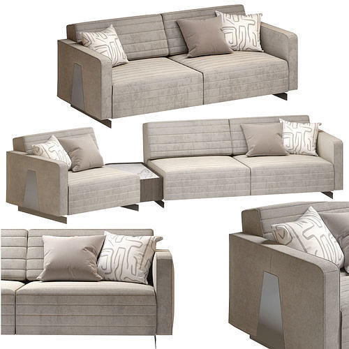 Saloni heritage modular sofa 2 and 3 seats 3D Model Collection