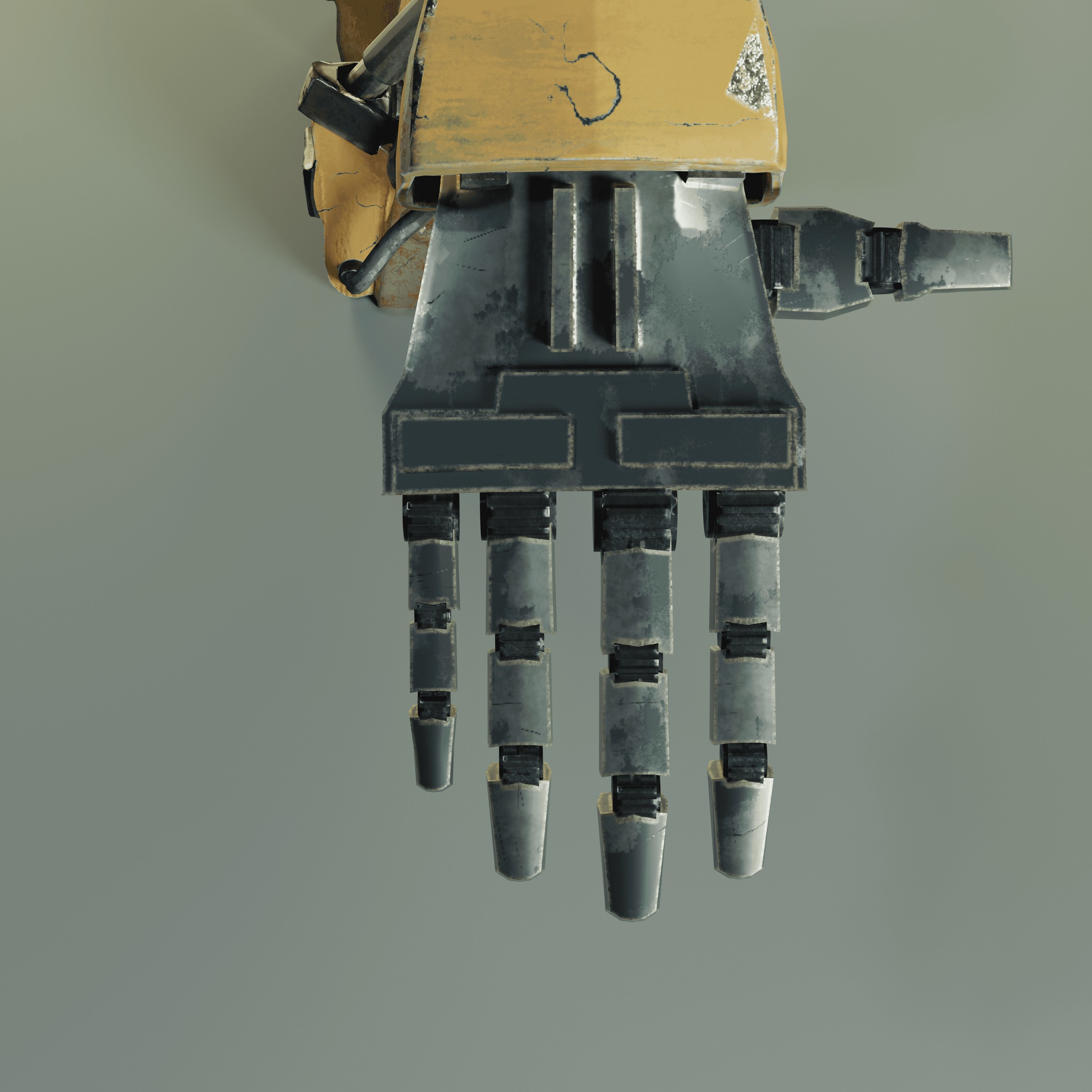 Old robot character low poly game ready model Low-poly 3D model_6