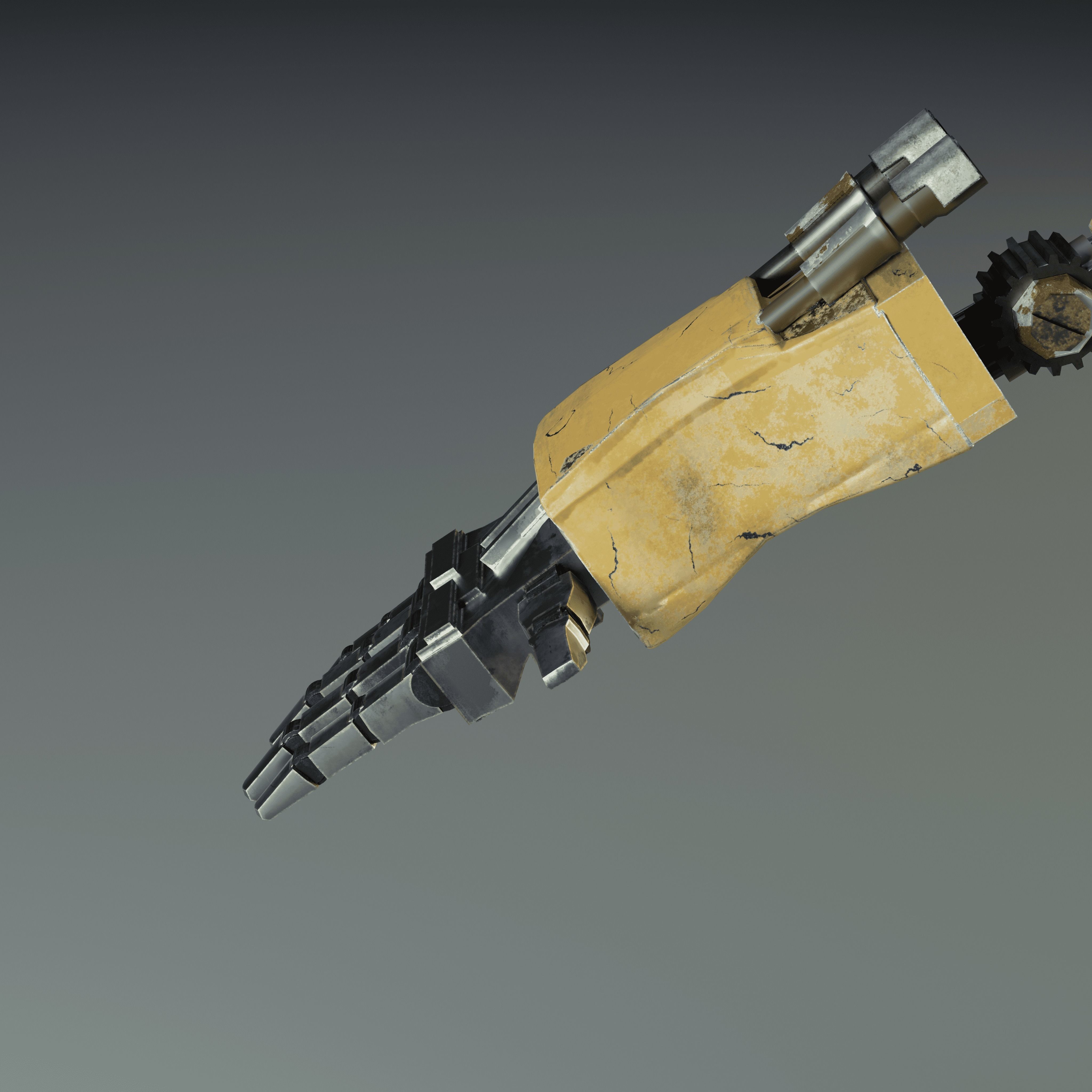 Old robot character low poly game ready model Low-poly 3D model_7